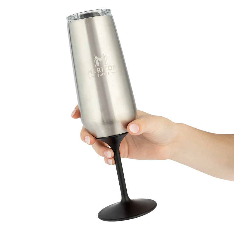 Huski X Meriton Suites Champagne Flute (Silver)